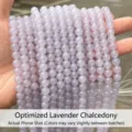 High quality natural lavender purple chalcedony round beads for DIY jewelry making strands - Round Beads / 4mm (90 Pieces/Pack) / Violet