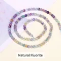 Strand of 4mm faceted natural fluorite rondelle beads for multicolor DIY jewelry making - 4x3mm (86 Pieces/Strand) / Natural Fluorite
