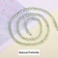 4mm natural green prehnite faceted round disc loose beads for DIY jewelry making - 4x3mm (86 Pieces/Strand) / Natural Prehnite