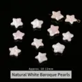 Natural white star-shaped baroque pearl beads, 12mm loose charms for DIY jewelry making - Pentagram (10-12mm) / 10-12mm