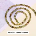 High-quality 4mm faceted natural green garnet loose beads for DIY jewelry making crafts - 4x3mm (86 Pieces/Strand) / Natural Green Garnet