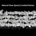 Chips de cristal de cuarzo blanco natural irregular para joyería y artesanía DIY - 3-5mm Approx 80cm/Strand / Fragmentos de Cristal de Roca Natural (JDXSS06)