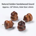 Perles en bois de santal doré naturel en forme de gourde pour accessoires bijoux DIY - 16x19mm / Calebasse en Bois de Santal Doré Naturel