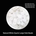 Natural white crystal large hole beads for DIY jewelry making and craft supplies - 6mm (Hole Diameter 2mm) / Natural White Crystal