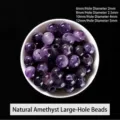 Natural purple amethyst large hole loose beads for DIY jewelry making accessories - 6mm (Hole Diameter 2mm) / Natural Amethyst