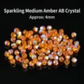 4mm facettierte irisierende bernsteinfarbene Glaskristallperlen für DIY-Schmuckzubehör - 4mm / Bernstein AB Bikonus-Design (JDLBL04)