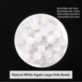High quality natural white agate large hole loose beads for DIY jewelry making accessories - 6mm (Hole Diameter 2mm) / Natural White Agate