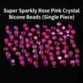 Rosarote schillernde 4 mm facettierte Doppelkonus-Kristallperlen zum Selbermachen - 4mm / Schillerndes Rosa Bikonus-Design (JDLBL04)