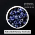 Natural blue sodalite large hole beads for DIY jewelry making spacer beads - 6mm (Hole Diameter 2mm) / Blue Vein Stone