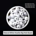 Premium natural white turquoise large hole loose beads for DIY jewelry making and crafts - 6mm (Hole Diameter 2mm) / Natural White Turquoise