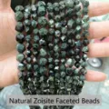 Close-up view of natural faceted Kambaba Jasper rhombus beads for DIY jewelry making - Natural Kambaba Jasper Rhombus Beads / 6mm/Approx 55 Pieces
