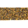 Natural yellow Tiger Eye square cube loose beads for DIY jewelry making projects - 3mm (Approx. 100-105 Pieces) / Tan