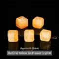 Natural yellow hematoid quartz cube beads for handmade DIY jewelry making, size 8-10mm - 8-10mm / Hematoid Quartz Cube / Orange