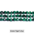 Premium faceted green tiger eye diamond-shaped loose beads for DIY jewelry making - 6mm (Approx. 55 pcs) / Optimized Green Tiger Eye