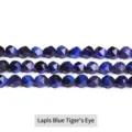 Natural blue tiger eye faceted diamond shape loose beads for DIY jewelry making crafts - 6mm (Approx. 55 pcs) / Optimized Blue Tiger Eye