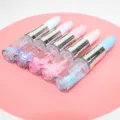 Lindo bolígrafo de gel en forma de lápiz labial con diseño de purpurina líquida, escritura suave. - Bolígrafos de lápiz labial con líquido / 0.5mm