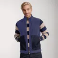 Men's casual fleece vest with large pockets, autumn winter warm sleeveless outerwear in blue. - S / Tops / Navy Blue