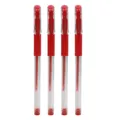 Stylos à encre gel rouge pointe ogive 0.5mm écriture fluide papeterie école et bureau 4 pcs - Rouge