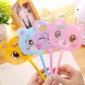 Cute cartoon animal fan shaped ballpoint pens colorful student stationery writing pens set of 4 - Cat Head Fan Pen