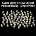 4mm facettierte irisierende gelbe Bicone Kristallglasperlen für Schmuck - 4mm / Schillerndes Gelbes Bikonus-Design (JDLBL04)