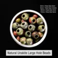 Natural Unakite stone large hole beads for DIY jewelry making in various sizes - 12mm (5mm Hole) / Unakite