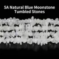 Cuentas de esquirlas de piedra de luna azul natural 5A con agujeros para joyería artesanal - 5-8mm aprox. 80cm/Tira / Fragmentos de piedra de luna azul natural 5A (JDXSS06)