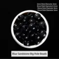 Glittering blue goldstone large hole beads for DIY jewelry making projects 6-12mm - 6mm (Hole Diameter 2mm) / Blue Sandstone