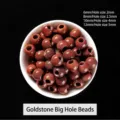 Natural sparkling brown gold sandstone large hole loose beads for DIY jewelry craft making - 8mm (Aperture 2.5mm) / Gold Sandstone