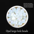 White opalite glass beads with large holes for DIY jewelry making accessories - 12mm (5mm Hole) / Opalite