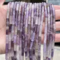 Natural purple amethyst 4x13mm tube beads for DIY jewelry making accessories - Natural Amethyst Tube (JDXYZ03) / 28 Beads Set / Purple