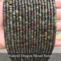Natural 2*4mm dragon blood stone disc beads for DIY bracelet and jewelry making crafts - Disc Shape / 155 Pieces/Strand / Natural Dragon Blood Stone