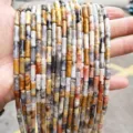 Natural Crazy Lace Agate cylinder tube loose beads 4x13mm for DIY jewelry - Natural Crazy Lace Agate Tube (JDXYZ03)