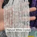 Perles de cristal cylindriques facettées blanches de 8x11mm pour bijoux DIY - Style Cylindre Facetté en Cristal Naturel / 7-10*11mm (environ 27-29 pcs) / Cristal blanc naturel