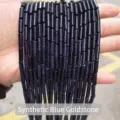 4x13mm Cylinder Blue Sandstone spacer beads with glittery star effect for DIY jewelry design - Synthetic Blue Goldstone Tube (JDXYZ03)