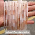 Natural pink aventurine cylindrical tube beads for DIY jewelry making 4x13mm SKU - Natural Pink Aventurine Tube (JDXYZ03)