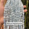 Perles d'aigue-marine naturelle bleu clair 8x11mm pour la création de bijoux DIY - 7-10*11mm (environ 27-29 pcs) / Aigue-marine Naturelle