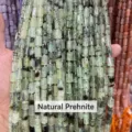 Natural prehnite 8x11mm cylindrical crystal beads for DIY jewelry making - 7-10*11mm (Approx. 27-29 Pcs) / Natural Prehnite
