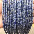 2x4mm natural blue spot stone rondelle disc beads for DIY jewelry making accessories - Disc Shape / 155 Pieces/Strand / Natural Blue Dot Stone