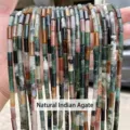 4x13mm natural Indian agate cylindrical tube beads for DIY jewelry making - Natural Indian Agate Tube (JDXYZ03)