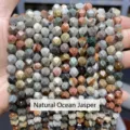 Faceted natural ocean jasper stone beads for DIY jewelry making and bracelet supplies - Natural Ocean Jasper Rhombus Beads