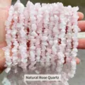 Fili di perle in quarzo rosa naturale irregolari per la creazione di gioielli fai-da-te - 5-8 mm / Frammenti di quarzo rosa naturale