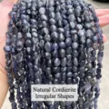 Natural deep purple iolite irregular stone beads for DIY jewelry making accessories - Natural Iolite Irregular / 6-8mm (Approx 45-65 Pieces/Strand)