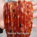 Natural red agate column loose beads for DIY jewelry making - Natural Red Agate Tube (JDXYZ03)