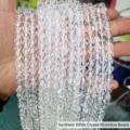 Faceted synthetic white crystal lozenge loose beads for DIY jewelry making strings - Synthetic White Crystal Rhombus Beads