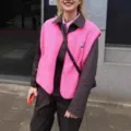 Stylish pink fleece sleeveless vest for women, comfortable autumn casual outerwear. - Rose Red