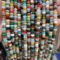 4mm mixed color natural stone abacus loose beads for jewelry making - Approx 4x2mm 145 Pieces/Pack / Multicolor