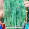 Natural green aventurine gemstone cylinder beads 4x13mm for DIY jewelry making accessories - Natural Green Aventurine Tube (JDXYZ03)
