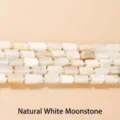 Natural white moonstone faceted cylindrical beads 8x11mm for DIY jewelry making - Faceted Cylinder Style / 7-10*11mm (Approx 27-29 Pcs/Pack) / Natural White Moonstone