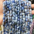 Natural blue aventurine irregular tumbled stone beads for DIY jewelry making and crafts - Natural Blue Aventurine Irregular / 6-8mm (Approx 45-65 Pieces/Strand)