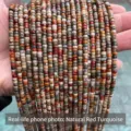 Handcrafted 2x4mm natural red turquoise rondelle spacer beads for DIY jewelry making - Disc Shape / 2*4mm (Approx. 155 Pieces) / Natural Red Turquoise